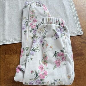 gap x love shack fancy floral printed sweatpants size XS